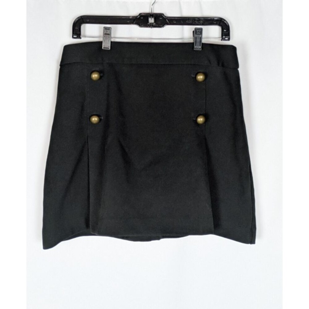 Express Women's Black Double Breasted Military Sailor Pleated Mini Skirt Size 12